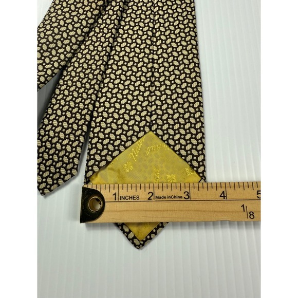 National Neck Tie Brown Beige Patterned Superior Quality Woven in Germany - Picture 5 of 7